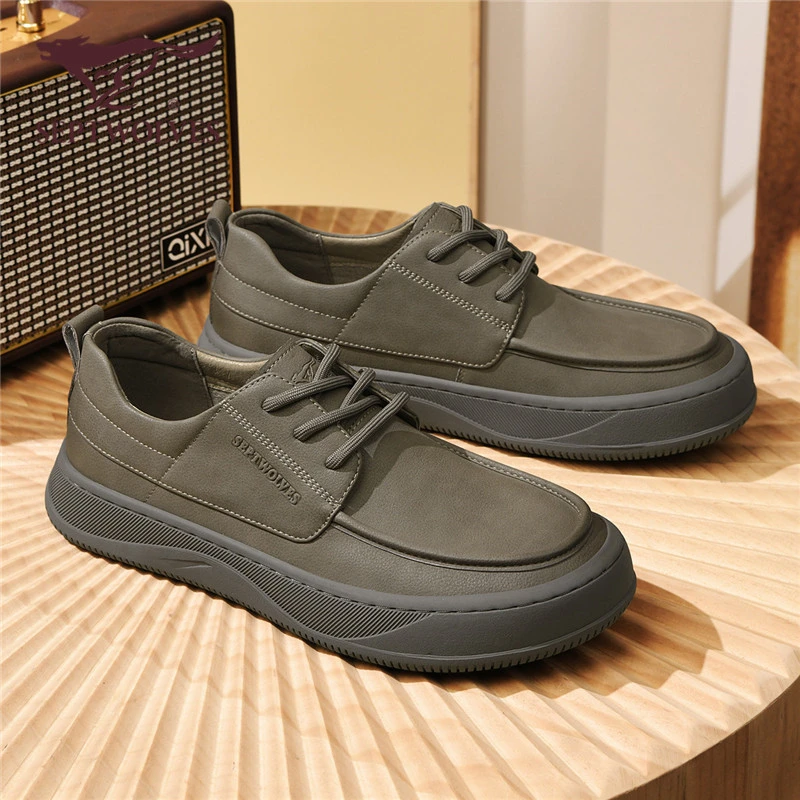 七匹狼男士商务鞋2025春季新款潮流板鞋英伦风男鞋百搭休闲皮鞋男