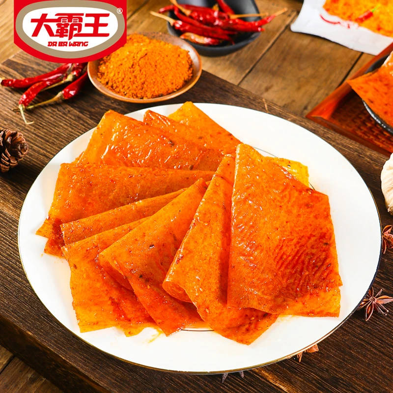 【大霸王】老式大辣片80后儿时休闲零食豆干网红辣条豆皮小吃68g*5