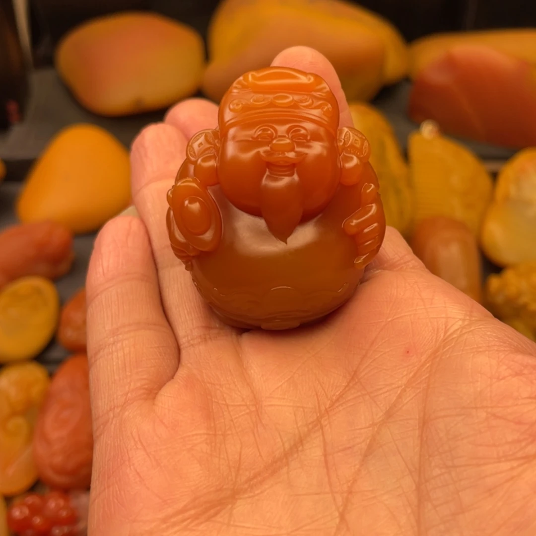 【闪购商品】石英质玉黄蜡石手把件未镶嵌用****4