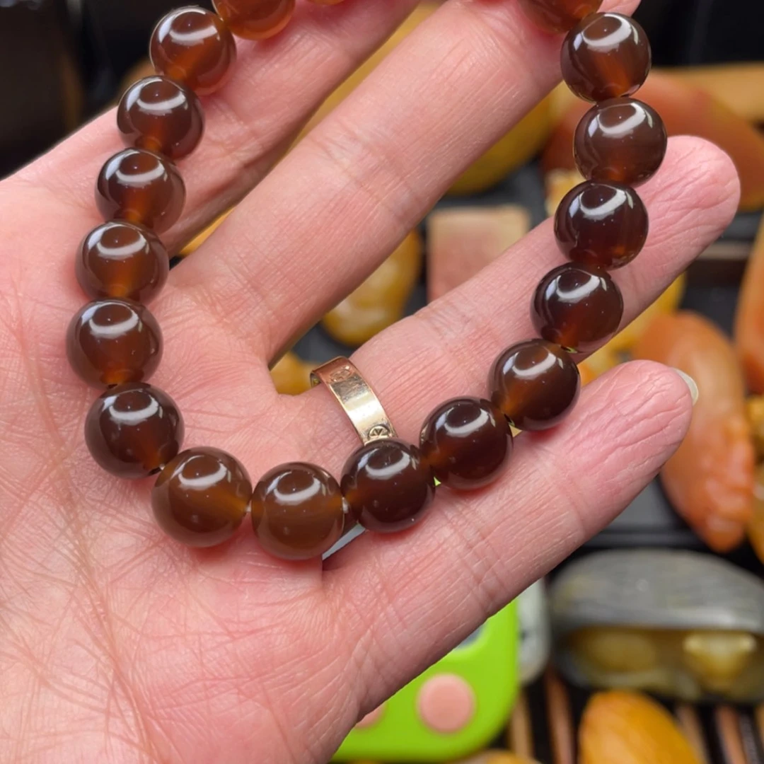 【闪购商品】石英质玉黄蜡石树化手串未镶嵌阿*