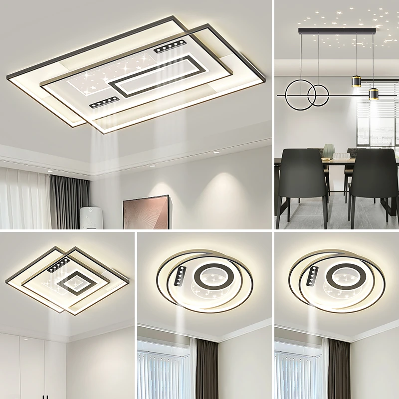 现代简约大气家用客厅卧室led吸顶灯2025年新款中山灯具套餐组合