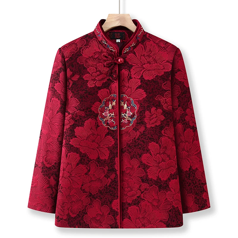 奶奶秋装外套女老年人唐装喜庆妈妈婚姻装70岁80老人生日过寿礼服