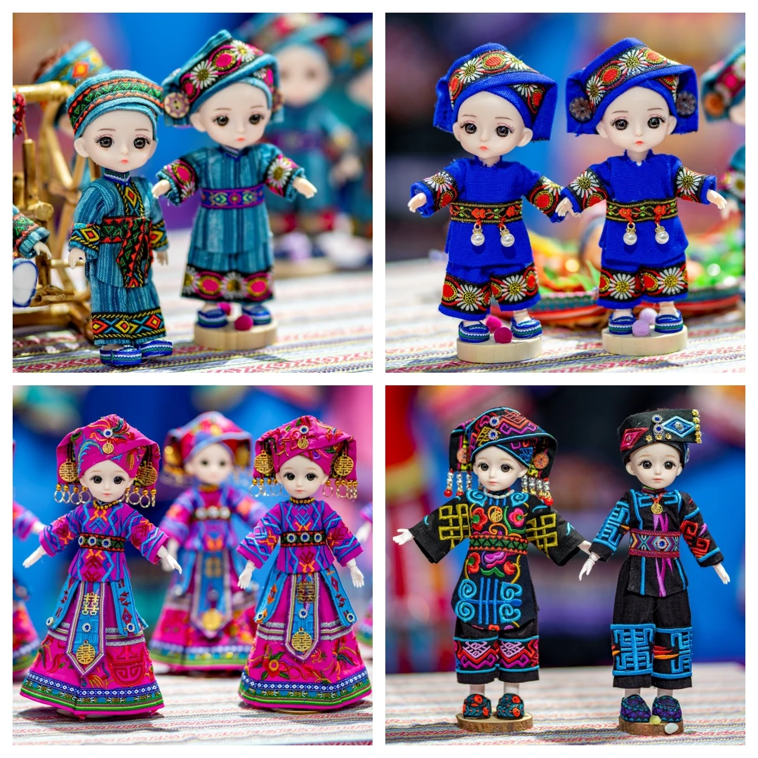 壮族民族非遗手工工艺壮乡福娃三月三精美娃娃摆件过节送礼