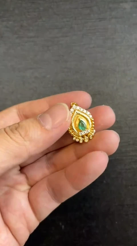 【闪购商品】祖母绿颈饰银S925镶嵌吊坠