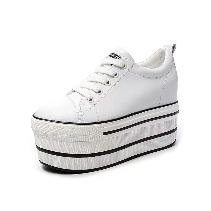 （99新）2024春季新款增高女鞋厚底透气小白鞋低帮白色休闲鞋潮时尚