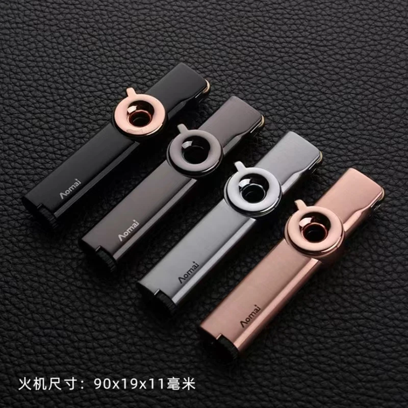 砂轮镂空防风打火机创意个性蓝焰金属精致便携火机时尚送男友礼物