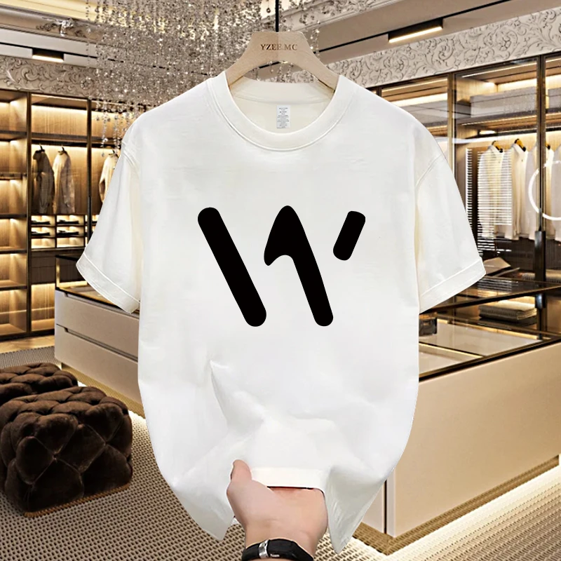 美式痞帅重磅棉短袖T恤青年男女同款夏季ins潮牌街头宽松圆领上衣