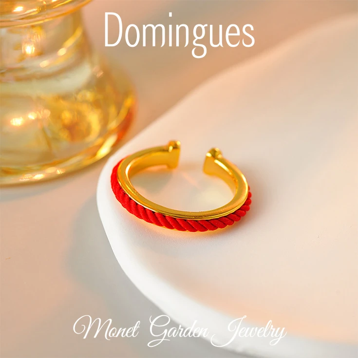铜合金戒指 5005 法【红色秋枫】Domingues多米格斯 红绳指环戒指