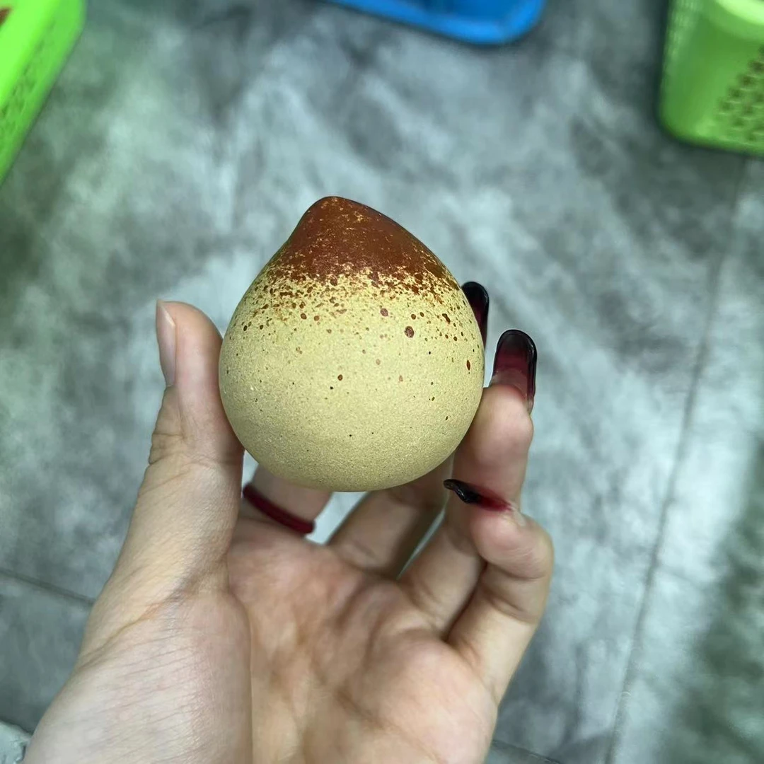 宜兴紫砂紫砂原矿黄金段小桃子茶宠手工紫砂茶器茶具