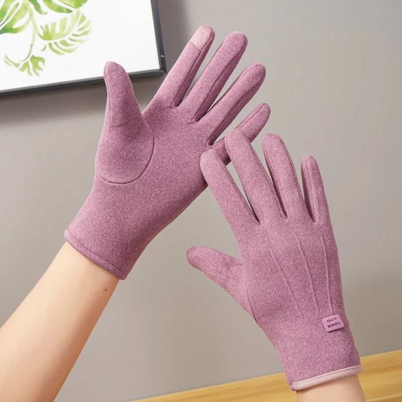 保暖手套秋冬加厚户外骑行开车防风日常穿搭手套防冻女款冬季手套