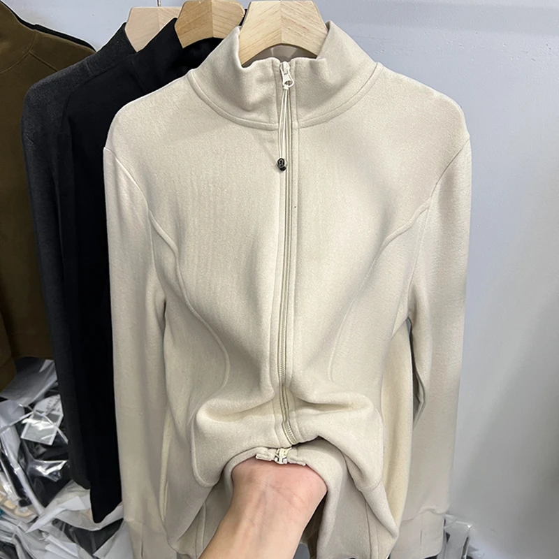 胖妹妹大码设计感加厚德绒高领上衣女秋冬新款修身长袖打底衫ins