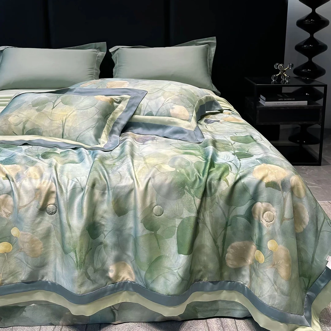 【高端印花】兰精天丝数码印花夏凉被春夏机洗 斑驳岁月-莱斯猫品牌