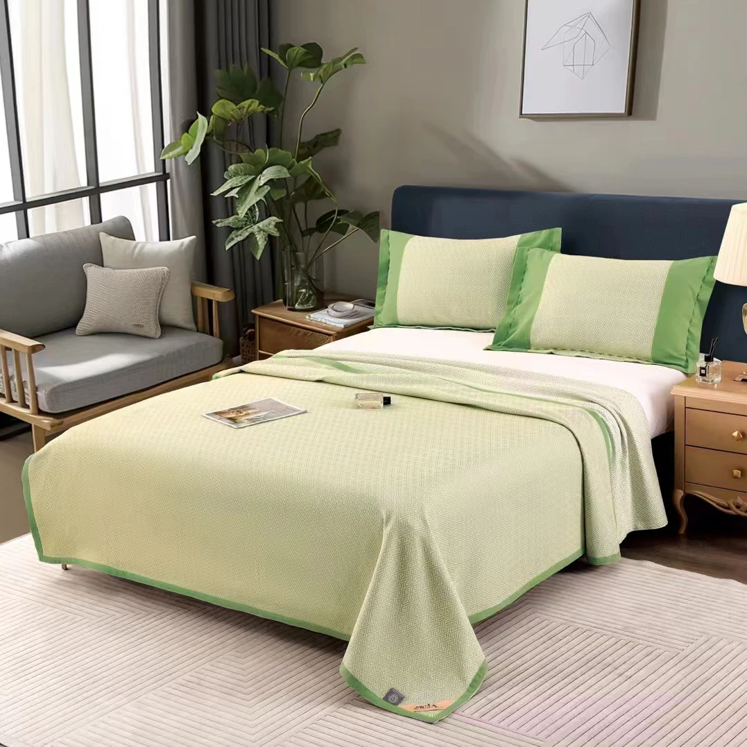 新款!新粗布提花万字纹凉席三件套凉爽机洗柔软舒适亲肤 莱斯猫