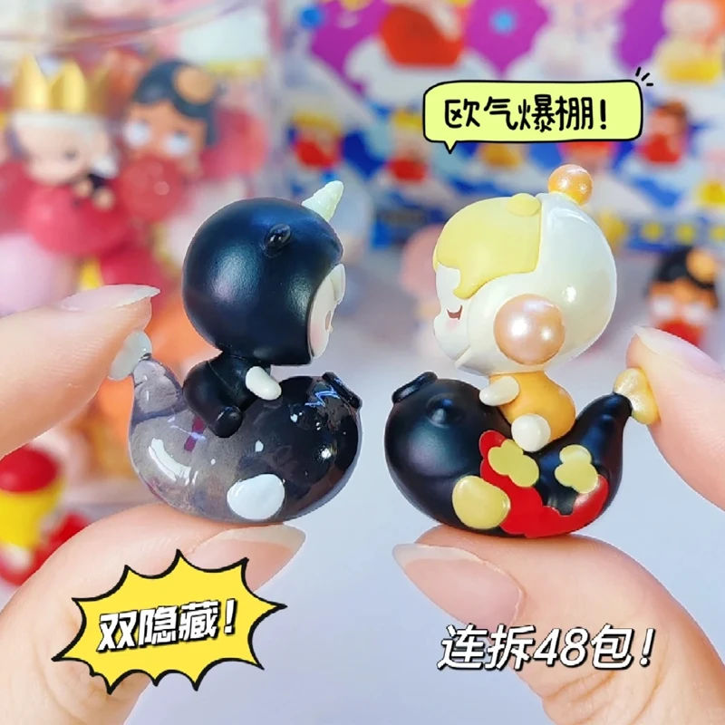 【KK拆盒】泡泡玛特萌粒遇见锦鲤系列公仔盲袋潮流装饰手办可爱玩具