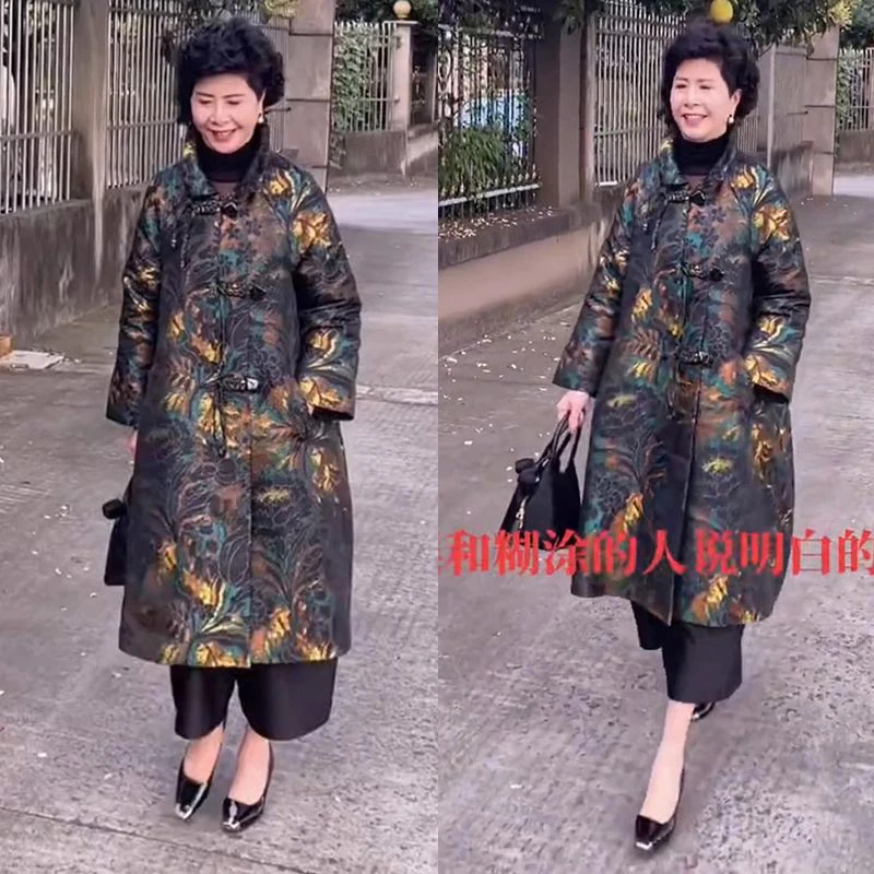 高级感宽松盘扣中长款外套女欧洲站2024秋冬新款百搭POLO领上衣潮