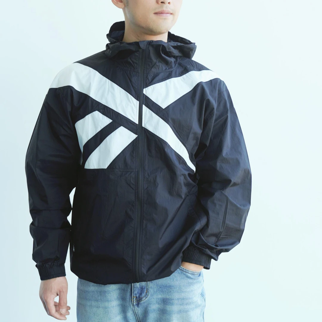 Reebok锐步官方男子运动休闲防晒时尚潮流梭织连帽夹克23RMS105M