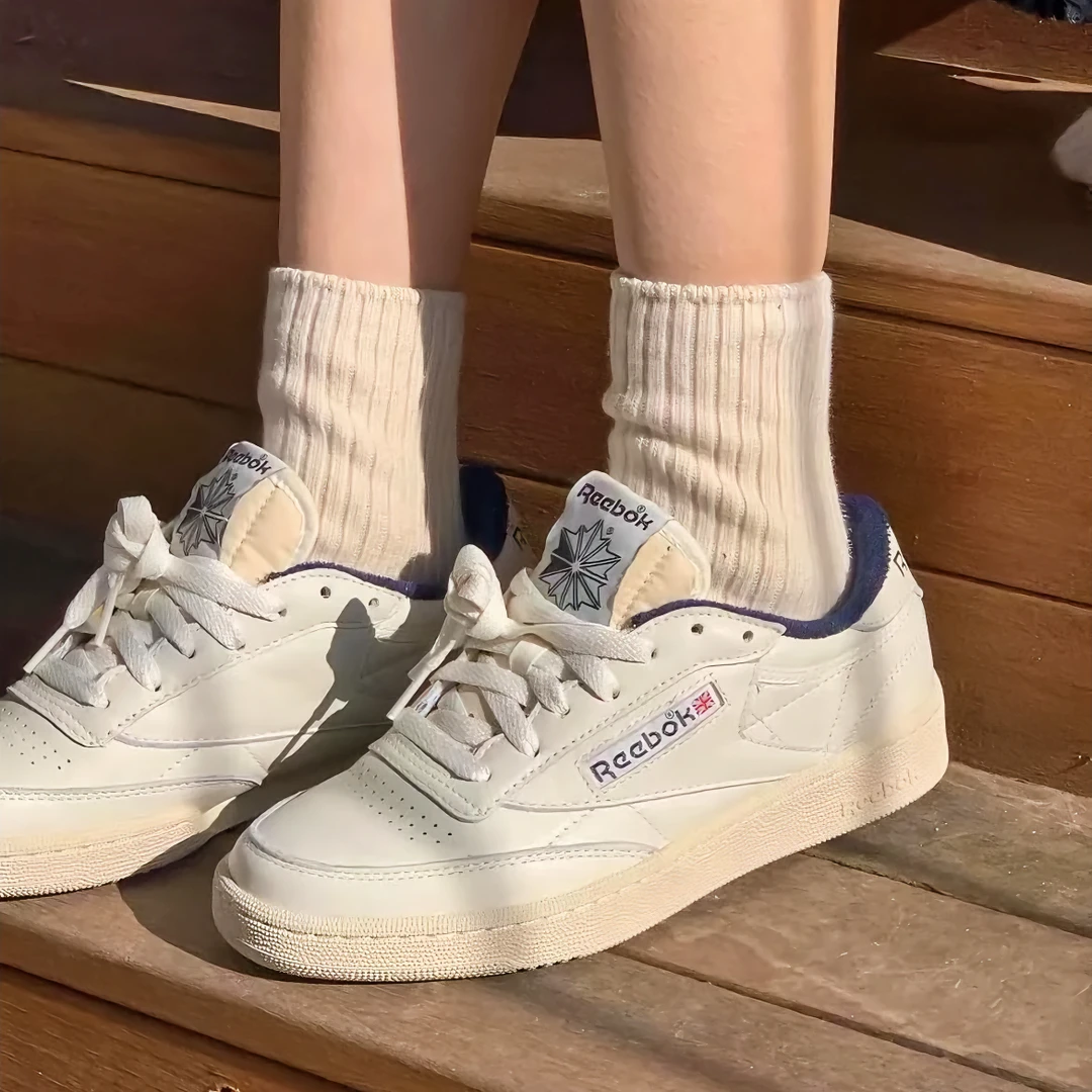 Reebok锐步男女CLUB C 85 VINTAGE复古百搭小白鞋板鞋100007796
