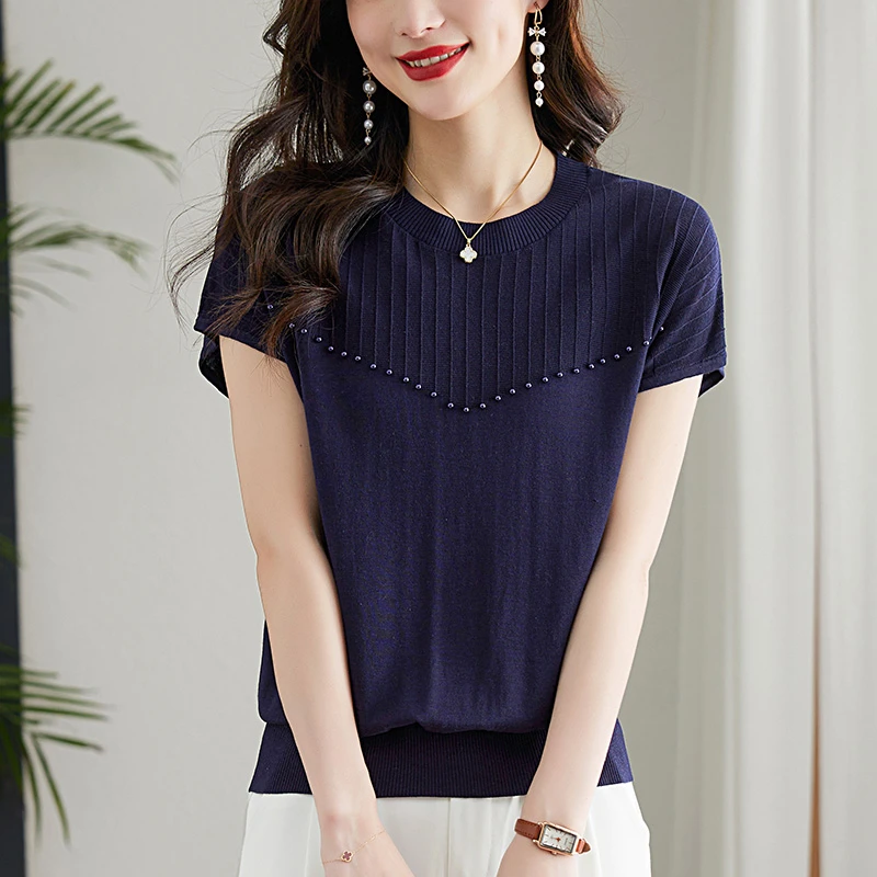 大码女装胖mm夏装新款洋气百搭上衣宽松遮肉显瘦薄款冰丝短袖T恤