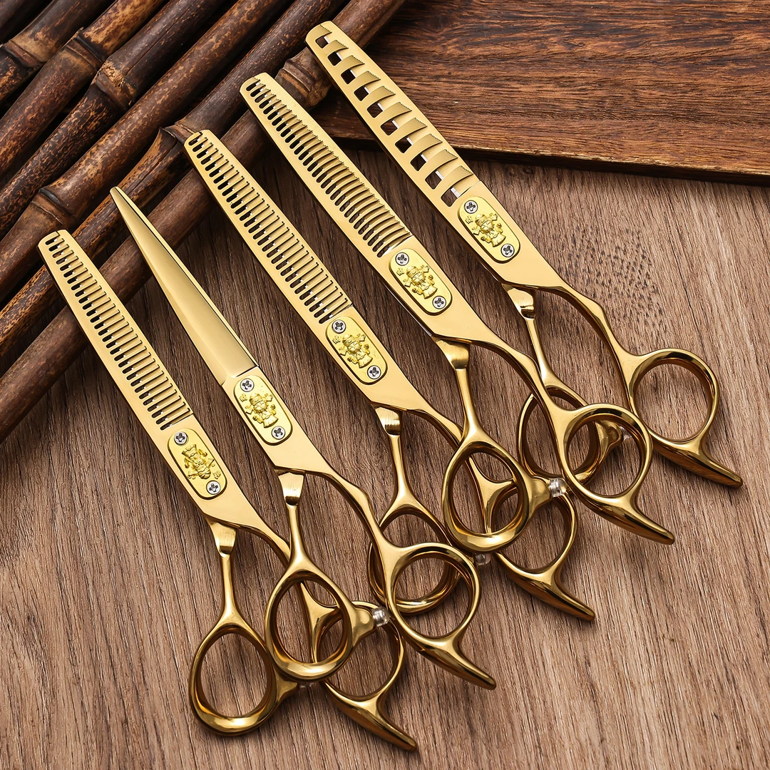 正品美发剪刀发型师专用平剪牙剪无痕鱼骨打薄剪发廊理发工具手工