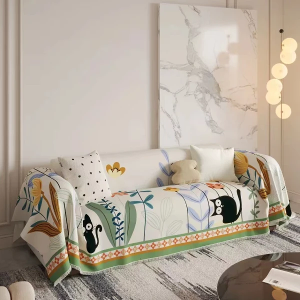 美式轻奢风防滑防尘现代简约沙发巾全盖