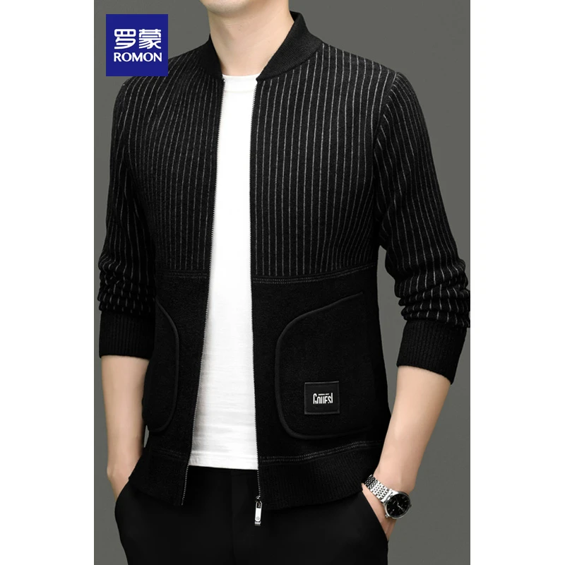 Romon/罗蒙25春季男式运动休闲外套时尚棒球领简约百搭夹克衫男款