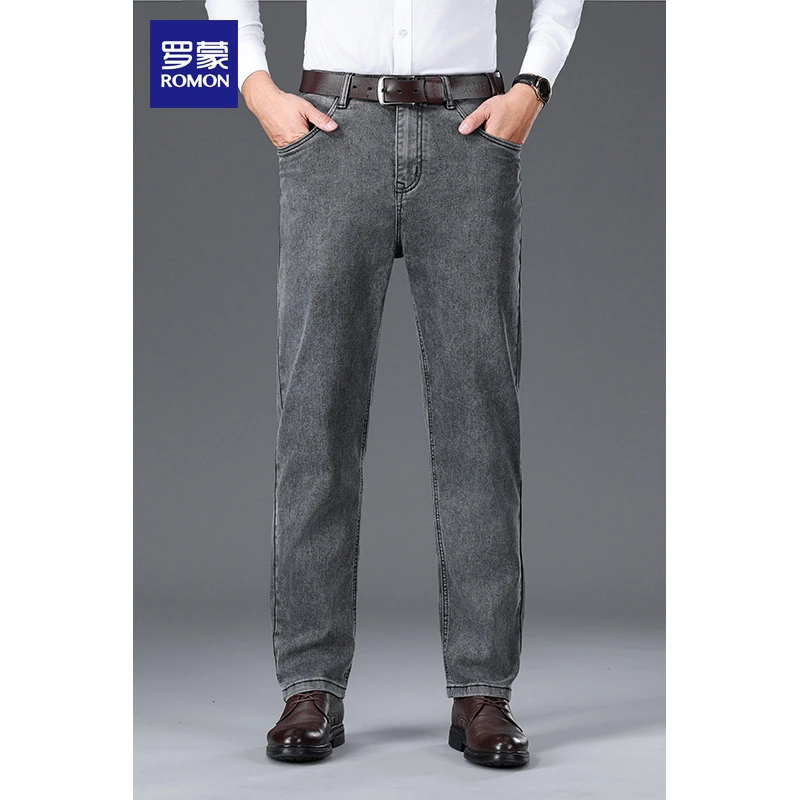 罗蒙男士长裤春秋季新款休闲裤黑色男士牛仔裤男款爆款2025新款