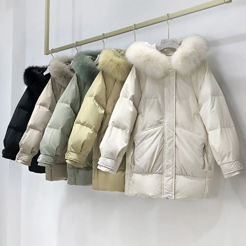 波司澄羽绒服女新款韩版宽松时尚中长款冬装面包服女学生