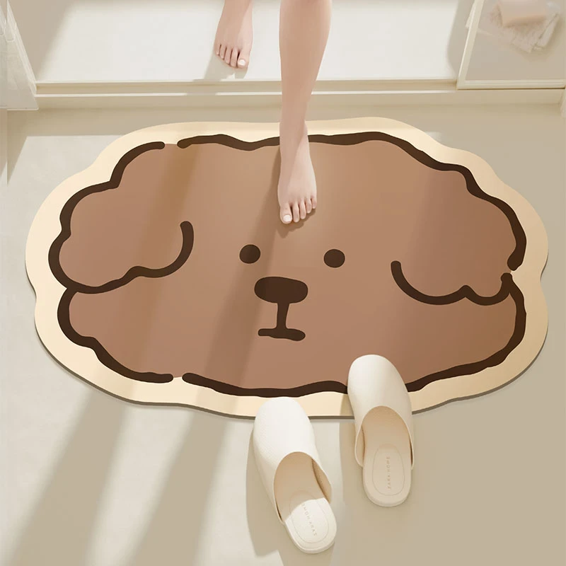 小狗哈比软硅藻泥吸水地垫卫生间门口浴室防滑脚垫卡通速干防水