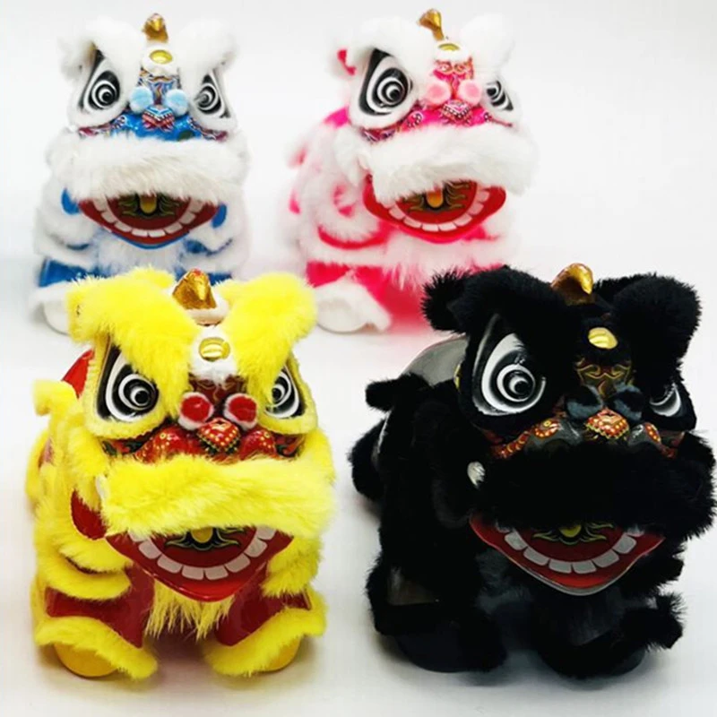 国潮汽车车载醒狮摆件手工艺品雄狮子网红挂件小狮子中控台装饰品