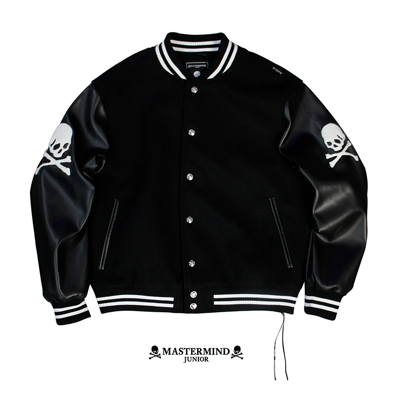 Mastermindjunior棒球服暗黑潮牌时尚情侣加厚呢子外套MJ32AWQ125