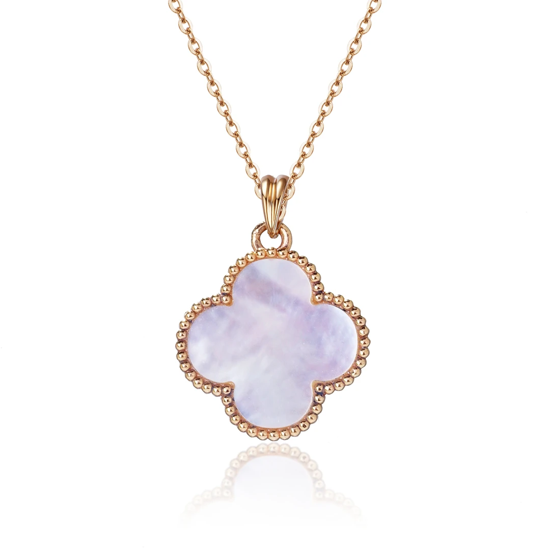 18K金白贝母四叶草吊坠(不含链)多样性发一件