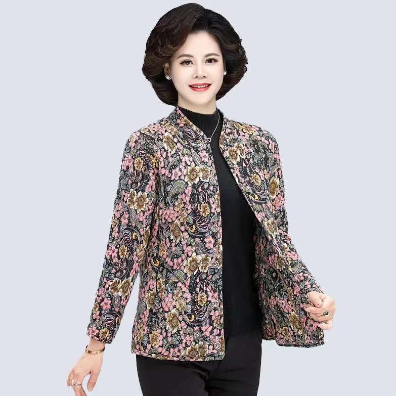 【反季】中老年加厚碎花棉袄保暖加肥加大妈妈花棉袄冬季长袖