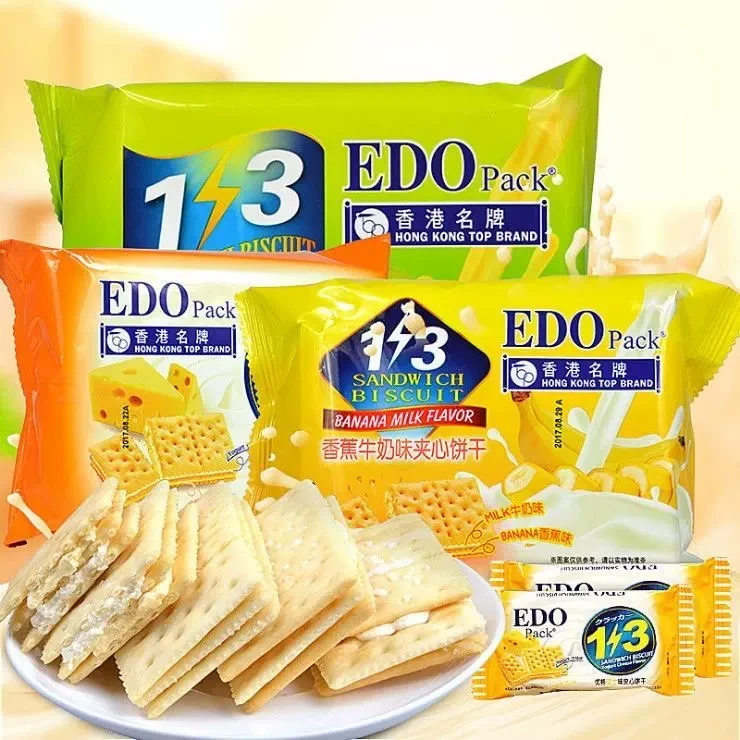 EDO Pack3+2S夹心饼干120g金桔柠檬味/优格芝士味/香蕉牛奶味