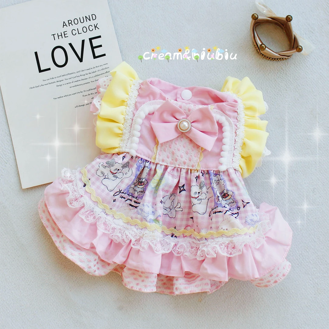 奶油布布宠物衣服狗狗猫春夏公主连衣裙公主裙子可爱洛丽塔比熊
