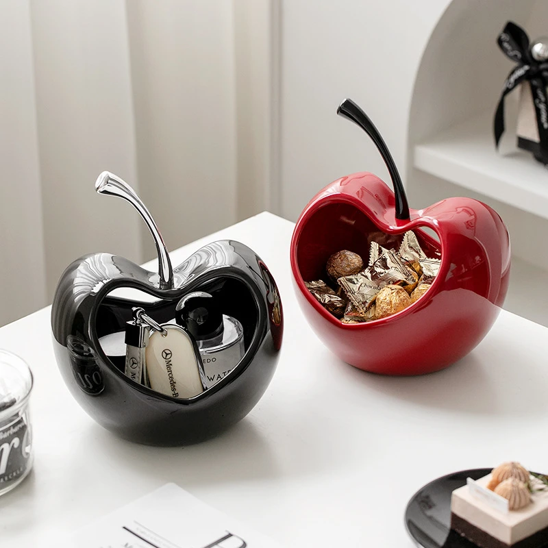 新年水果盘苹果摆件玄关桌面陶瓷客厅现代陶瓷轻奢高端精致客厅零