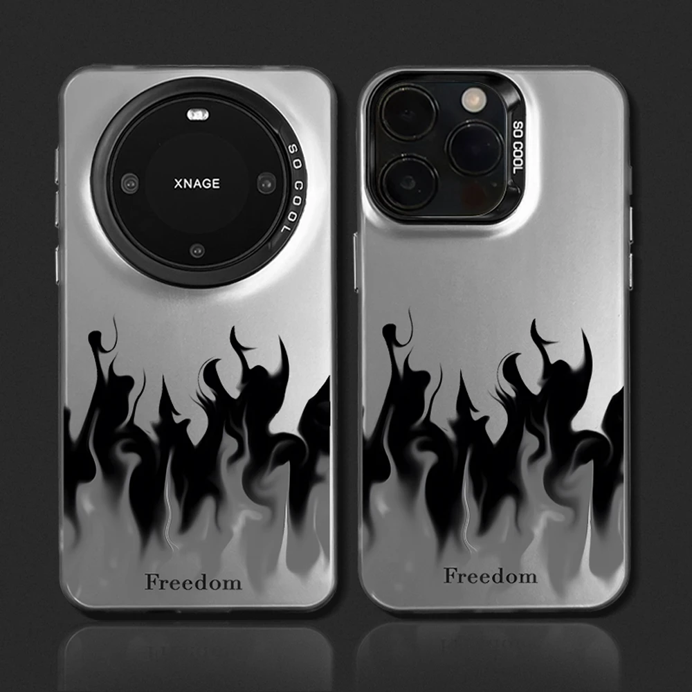 双色火焰个性手机壳苹果/一加/华为/小米/OPPO/红米/荣耀/VIVO/