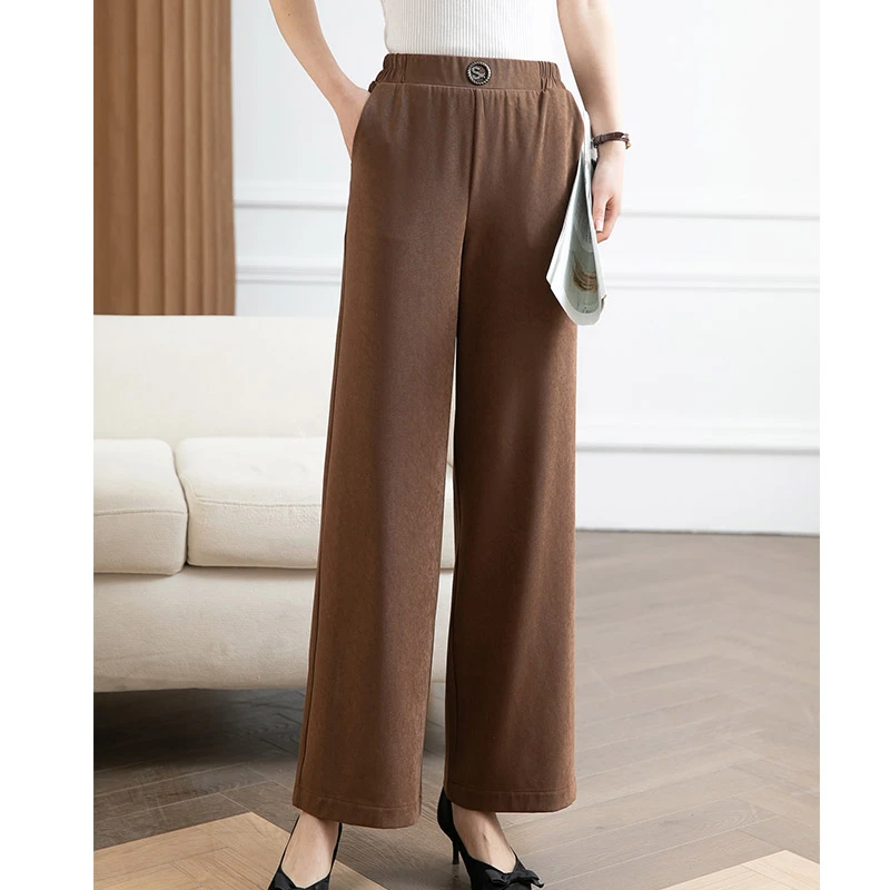 妈妈休闲裤子下装中年春季2025年新款中老年显瘦垂感百搭时尚长裤