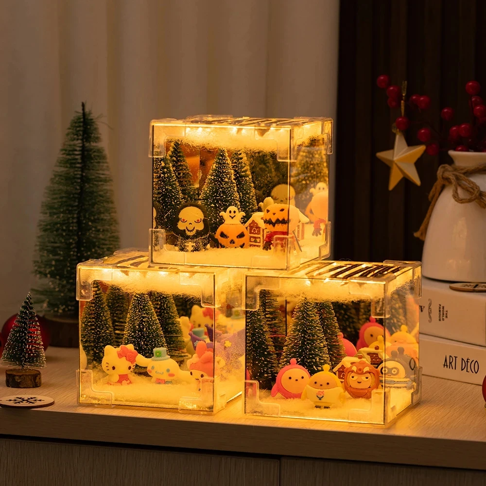 圣诞节USB魔方小夜灯手工diy材料包发光装饰摆件圣诞送男女友L829