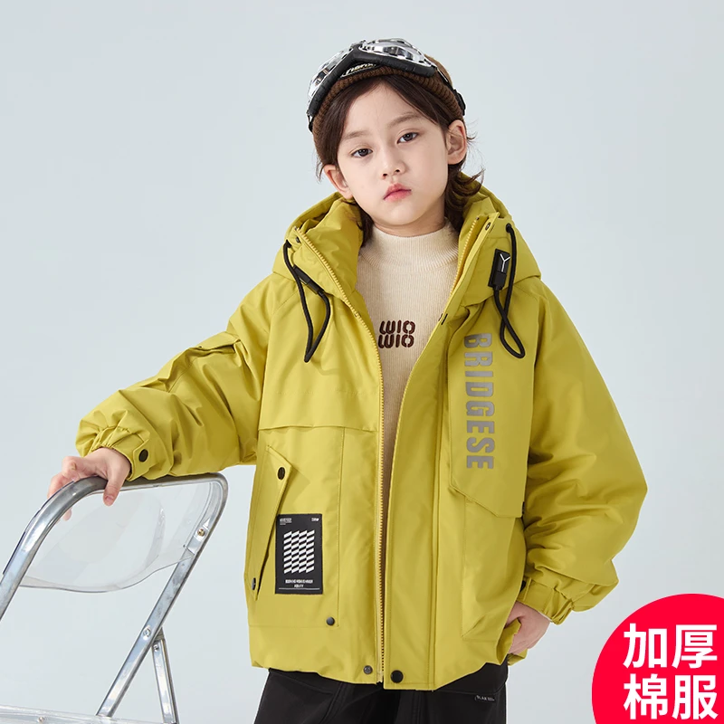 男童冬款棉服2024新款休闲中大童洋气加厚外套潮【MD】DF077