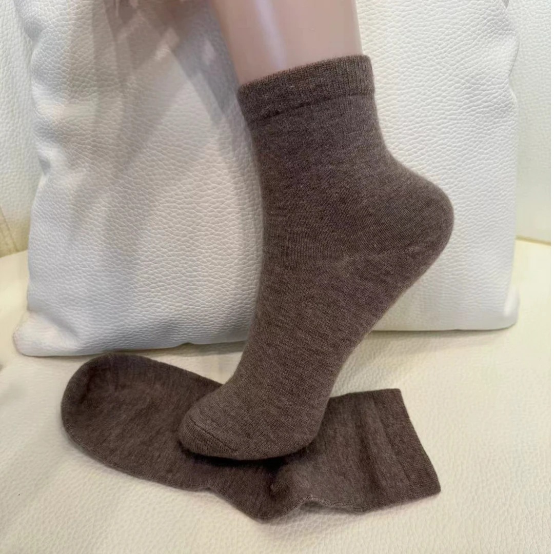【扬子袜】女士80支精纺羊毛中筒袜