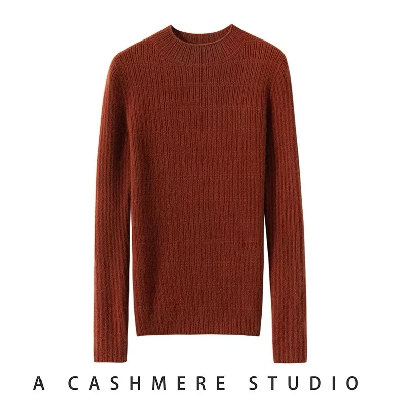 【节节高-天衣无缝】康赛妮100山羊绒毛衫 女修身毛衣半高领羊绒衫