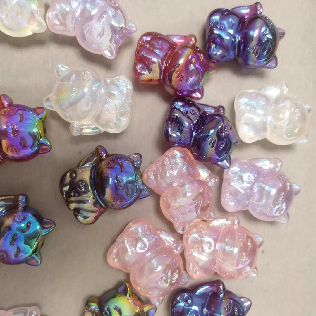 【海家】冰美人2.0直孔招财猫串珠手机链手工diy饰品配件