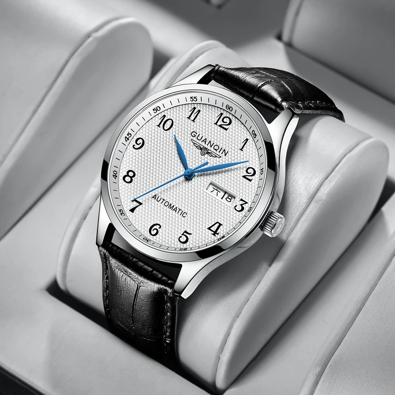 新款正品冠琴手表男全自动机械表真皮数字潮流简约防水品牌男士表