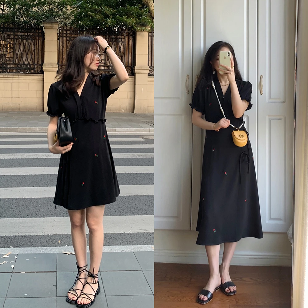 【现货清仓】花总吖【玫瑰刺绣】手工刺绣玫瑰连衣裙RQ131407