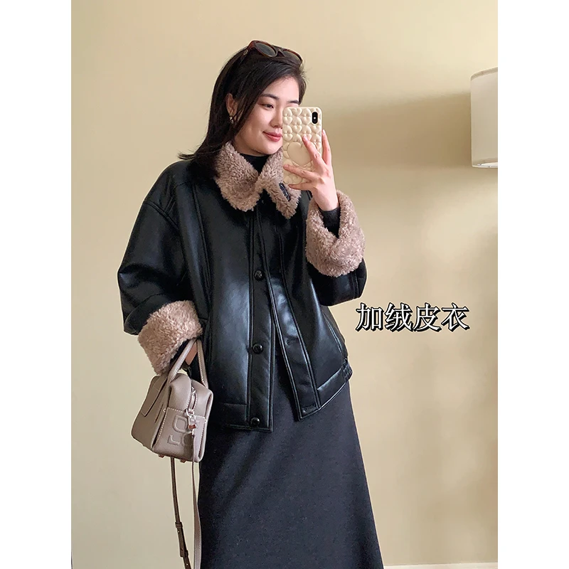 【现货清仓】花总吖【赛博六感】巴恩风加厚皮毛一体皮衣R424T19944