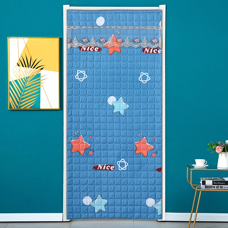 免打孔棉门帘秋冬加厚挡风保暖卧室门帘防风抗寒隔断挡空调风门帘