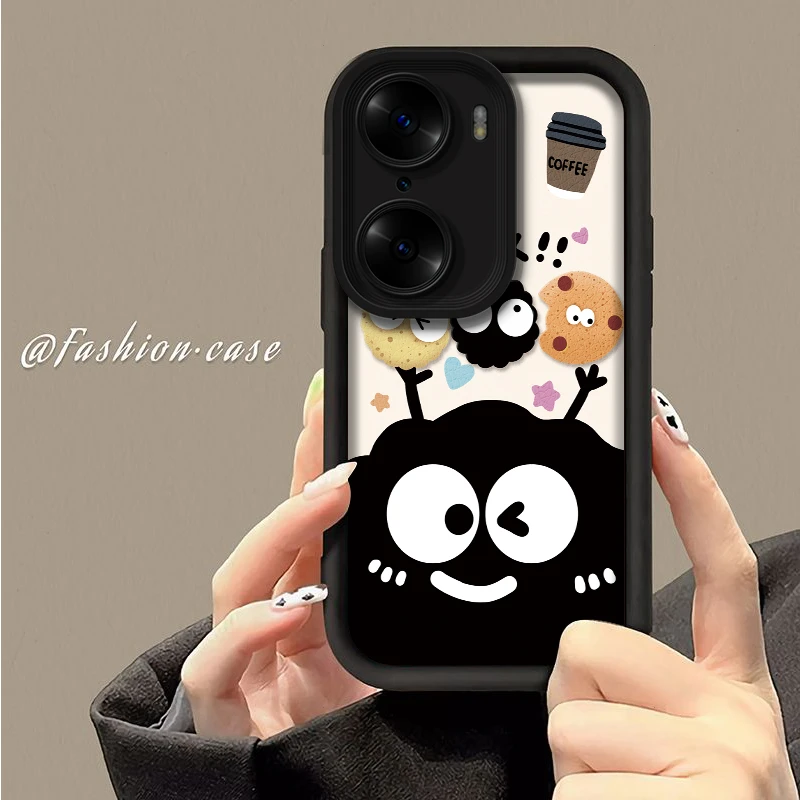 壳玛仕咖啡煤球适用荣耀60PRO手机壳卡通新款Honor60个性软壳60SE