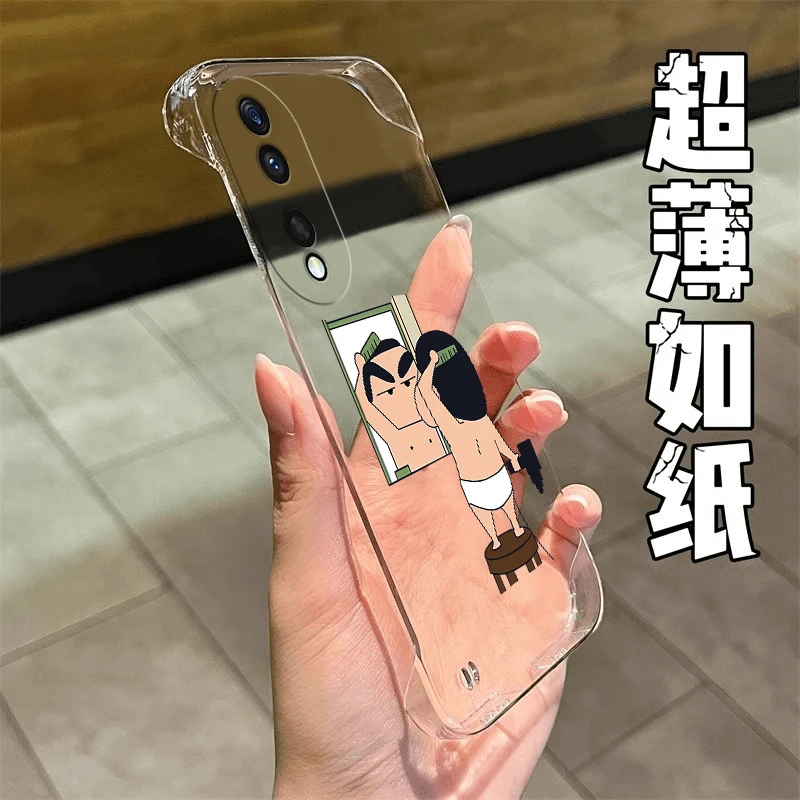 梳头小新适用于荣耀90手机壳小众90pro透明个性90gt无边框PC壳ins