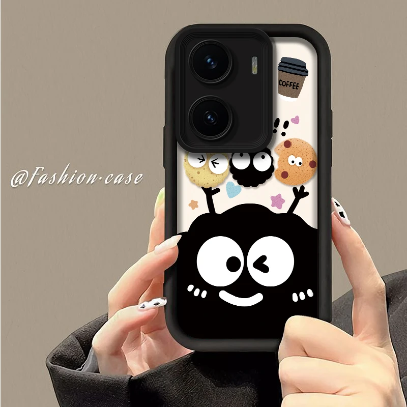 壳玛仕咖啡煤球适用VIVOY77手机壳卡通新Y73S创意76s软77e全包70S