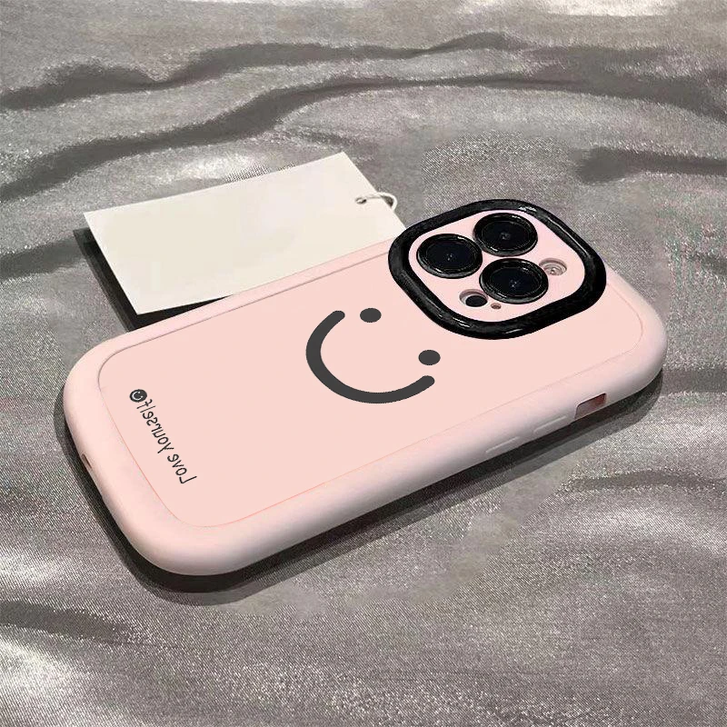 简约小笑脸苹果15手机壳iPhone14promax泡芙13软胶全包防摔男女12